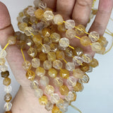 6/8/10mm Natural Yellow Citrine Sun Stone Bracelet DIY Loose Bead Gemstone