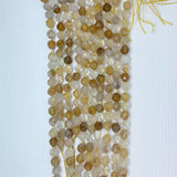 6/8/10mm Natural Yellow Citrine Sun Stone Bracelet DIY Loose Bead Gemstone