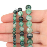 6/8/10mm Ink Green Sardonyx Beads Natural Stone Round Loose Beads
