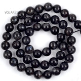 Natural Hypersthene Round Stone Beads For Jewelry Making DIY
