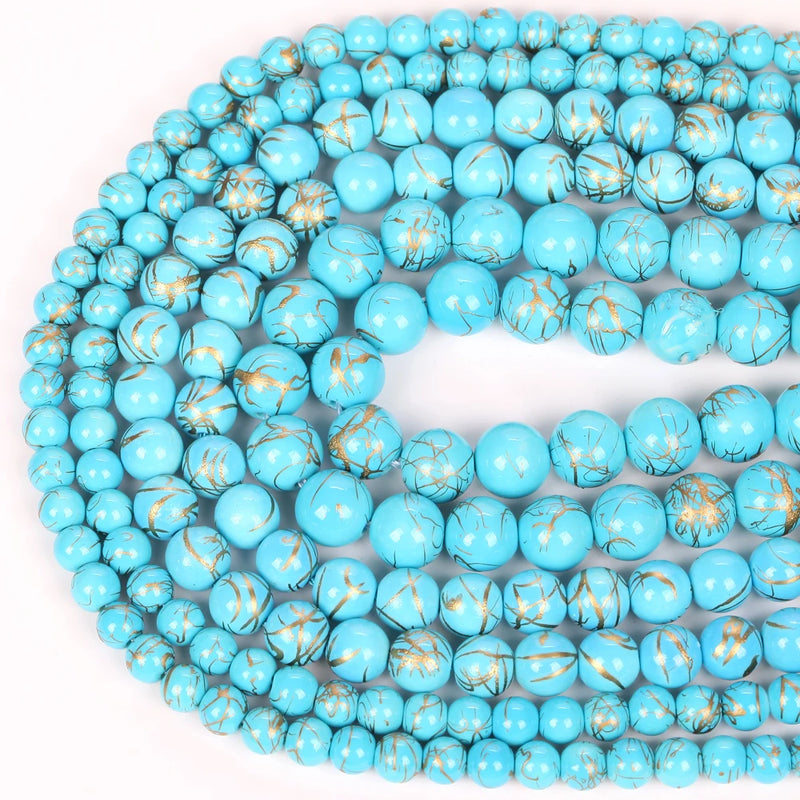 6/8/10mm Turquoise Stone Beads for Jewelry Making