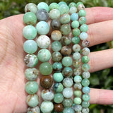 Natural Chrysoprase Australian Jades Stone Beads Round Loose Beads