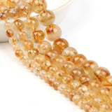 Natural Citrine Yellow Quartz Beads Round Loose Spacer Stone Beads 15inch