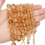 Natural Citrine Yellow Quartz Beads Round Loose Spacer Stone Beads 15inch