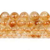 Natural Citrine Yellow Quartz Beads Round Loose Spacer Stone Beads 15inch