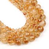 Natural Citrine Yellow Quartz Beads Round Loose Spacer Stone Beads 15inch