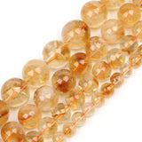 Natural Citrine Yellow Quartz Beads Round Loose Spacer Stone Beads 15inch