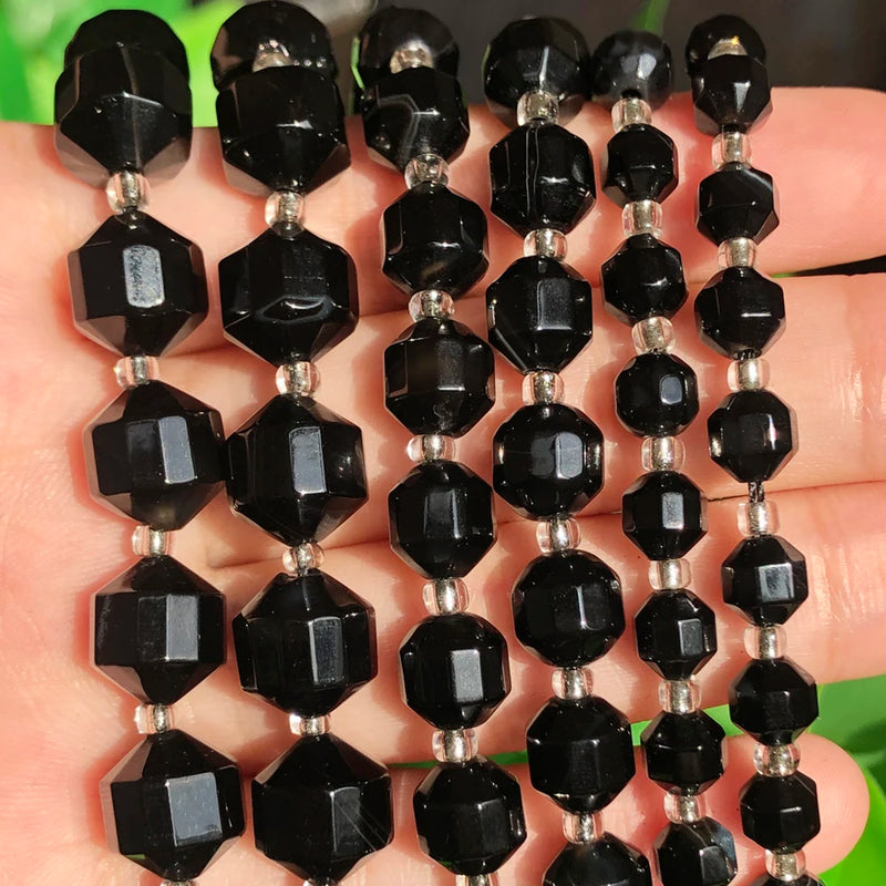 Natural Faceted Agates Stone Beads 8mm Olive Shape DIY Bracelet Jewelry Making