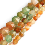 Natural Faceted Peacock Agates Stone Round Loose Beads 15 inch Strand