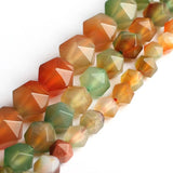 Natural Faceted Peacock Agates Stone Round Loose Beads 15 inch Strand