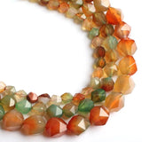 Natural Faceted Peacock Agates Stone Round Loose Beads 15 inch Strand