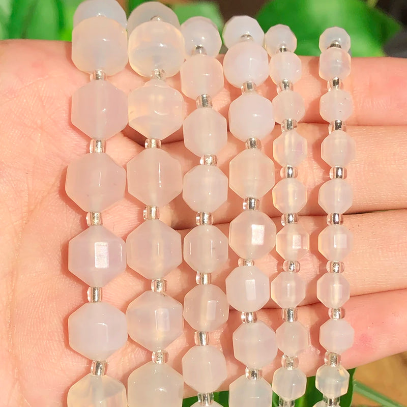 Natural Faceted Agates Loose Beads 15''