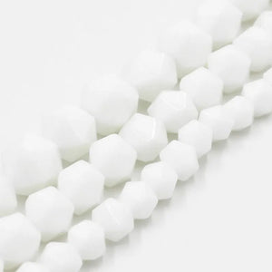6/8/10mm Faceted Wight Stone Beads for DIY Jewellery Making