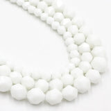 6/8/10mm Faceted Wight Stone Beads for DIY Jewellery Making