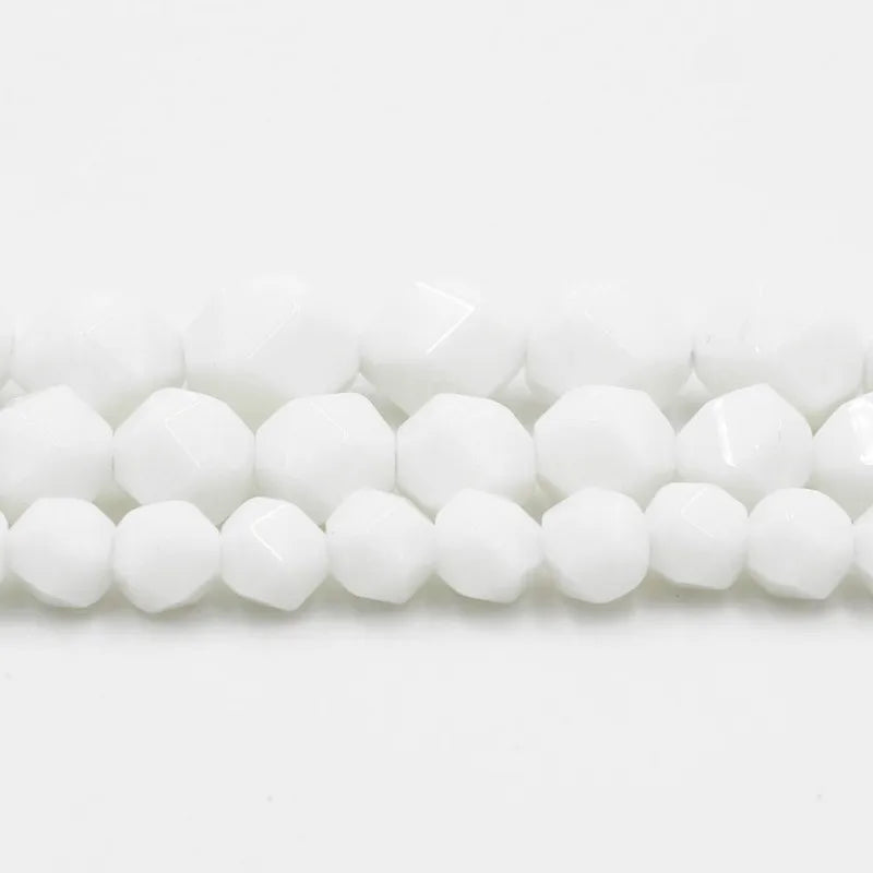6/8/10mm Faceted Wight Stone Beads for DIY Jewellery Making