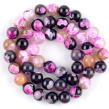 6-10mm Fire Agates Stone Beads Round Smooth Loose Beads for Jewelry