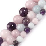 Natural Gem Stone Beads Aqamarines Kunzite Amethysts Round Loose Beads 15''