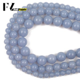 6/8/10mm Angelite Stone Beads Round Smooth Loose Beads