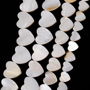 Natural Mother of Pearl Shell Heart Charms Beads for Jewelry Making