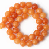 Orange Chalcedony Jades Stone Beads Round Loose Spacer Beads
