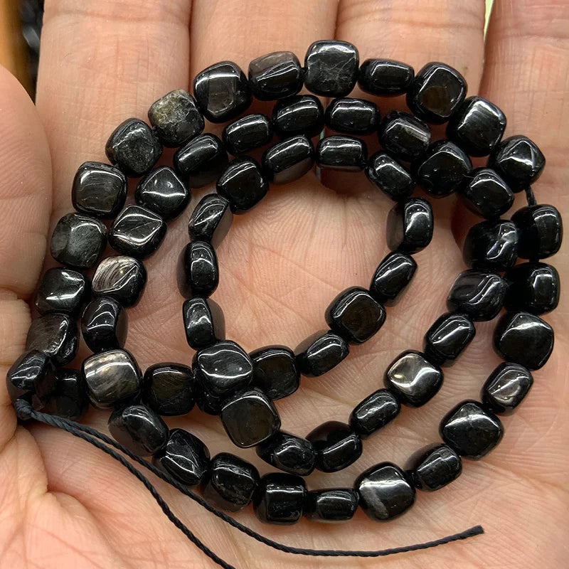 Perilla Pyroxene Stone Beads 15'' Faceted Square DIY Loose Beads
