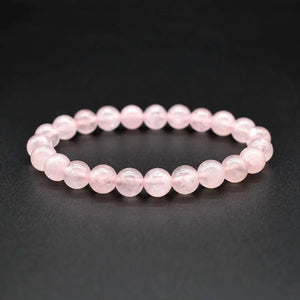 Natural Pink Crystal Rose Quartz Beads Strand Bracelets for Women