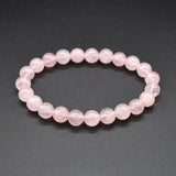 Natural Pink Crystal Rose Quartz Beads Strand Bracelets for Women
