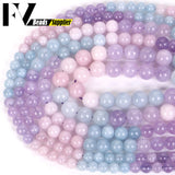 Natural Purple Morganite Jades Stone Beads Round Loose Beads