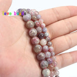 6/8/10mm Red Tourmaline Beads Multicolor Round Loose Stone for DIY Bracelet 15in