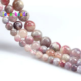 6/8/10mm Red Tourmaline Beads Multicolor Round Loose Stone for DIY Bracelet 15in