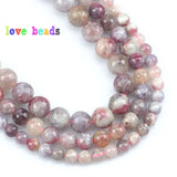 6/8/10mm Red Tourmaline Beads Multicolor Round Loose Stone for DIY Bracelet 15in