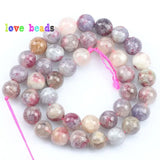 6/8/10mm Red Tourmaline Beads Multicolor Round Loose Stone for DIY Bracelet 15in