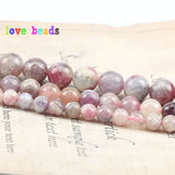 6/8/10mm Red Tourmaline Beads Multicolor Round Loose Stone for DIY Bracelet 15in