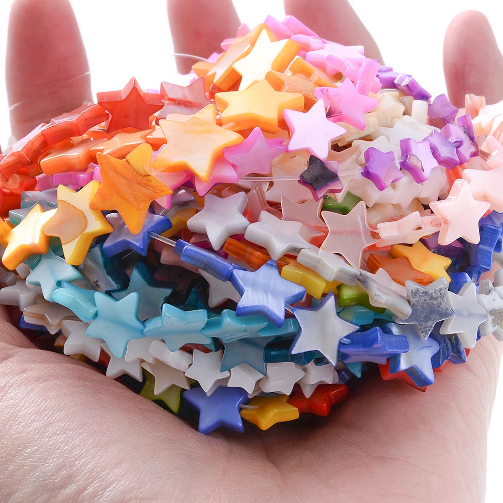 6 8 10mm Shell Beads Pentagram Star Spacer Bead Charms for Jewelry Making