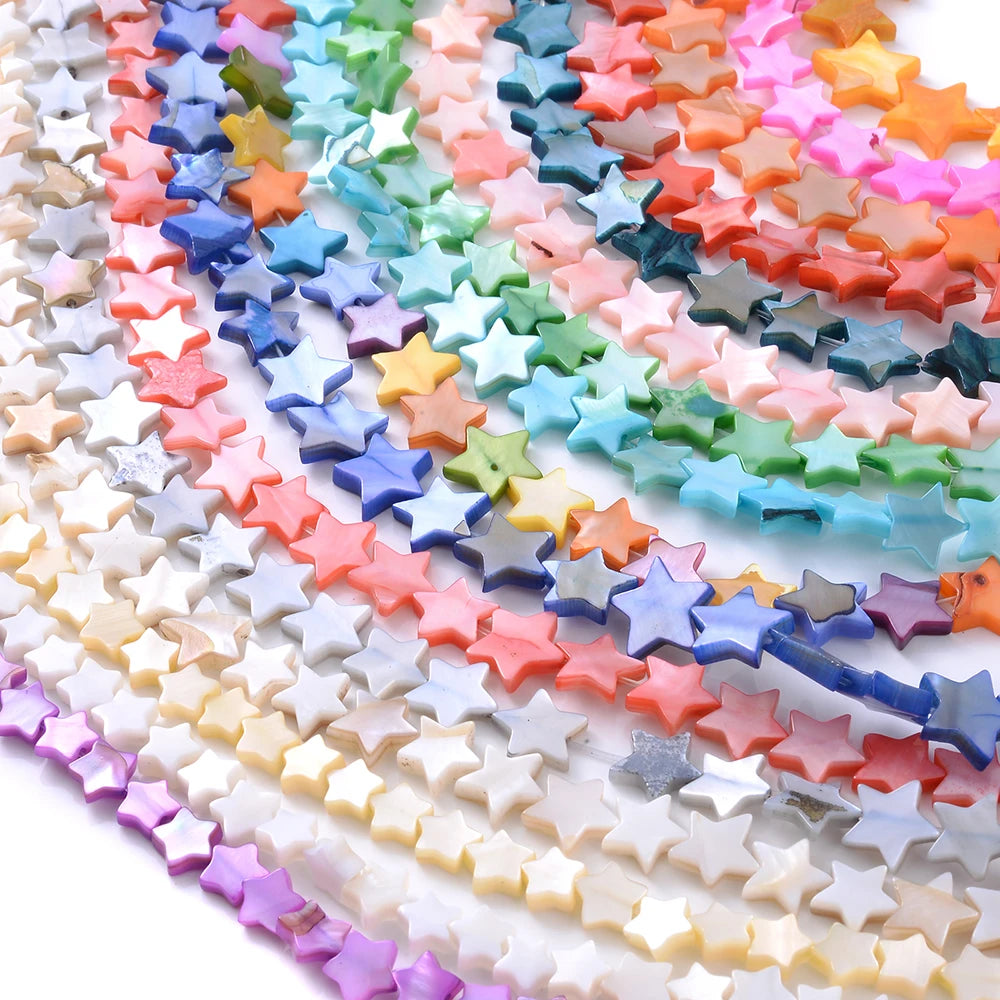 6 8 10mm Shell Beads Pentagram Star Spacer Bead Charms for Jewelry Making