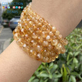 Natural Stone Beads Citrines Round Spacer Loose Beads