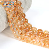 Natural Stone Beads Citrines Round Spacer Loose Beads