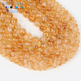 Natural Stone Beads Citrines Round Spacer Loose Beads