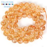 Natural Stone Beads Citrines Round Spacer Loose Beads