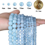 6/8/10mm Aquamarine Crystal Gemstone Beads for Jewelry Making DIY