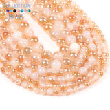 6/8/10mm Champagne Cracked Agates Round Spacer Beads