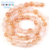 6/8/10mm Champagne Cracked Agates Round Spacer Beads