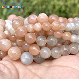 Natural Moonstone Round Beads DIY Jewelry Making