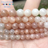 Natural Moonstone Round Beads DIY Jewelry Making