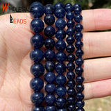 6 8 10mm Dark Tourmaline Angelite Stone Beads Round Loose Beads