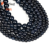 6 8 10mm Dark Tourmaline Angelite Stone Beads Round Loose Beads