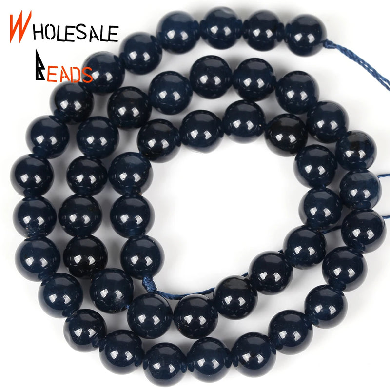 6 8 10mm Dark Tourmaline Angelite Stone Beads Round Loose Beads