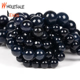 6 8 10mm Dark Tourmaline Angelite Stone Beads Round Loose Beads
