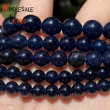 6 8 10mm Dark Tourmaline Angelite Stone Beads Round Loose Beads