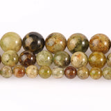 Green Garnet Minerals Round Beads for Jewelry Making 7.5/15inch
